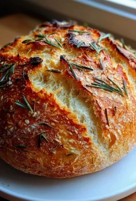Duftendes Rosmarin-Knoblauch Artisan Brot einfach selber backen