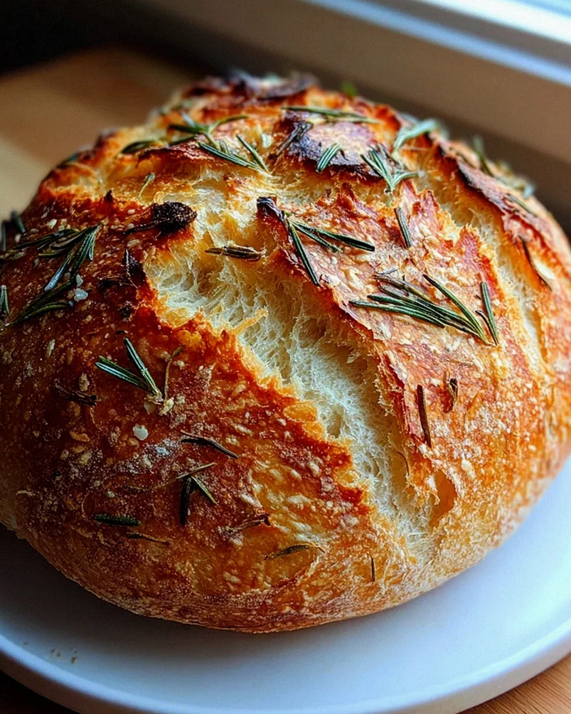 Duftendes Rosmarin-Knoblauch Artisan Brot einfach selber backen