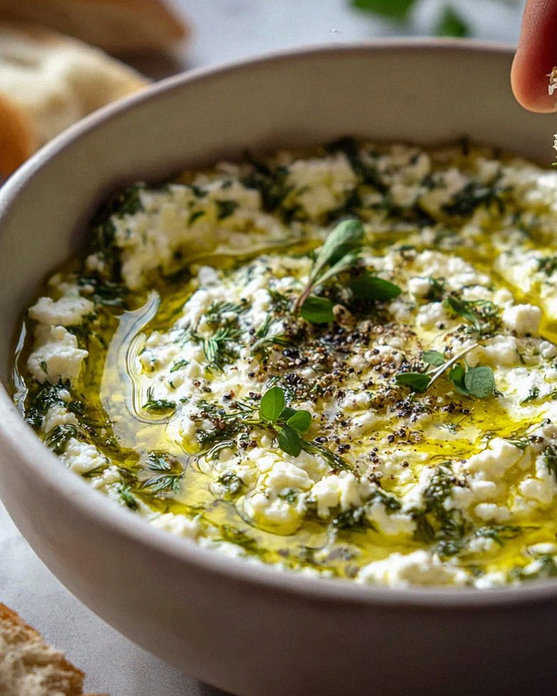 Einfaches Kräuter-Feta-Dip-Rezept mit Olivenöl genießen! – Schritt 2