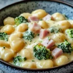Gnocchi mit Brokkoli und Putenschinken in cremiger Käsesoße