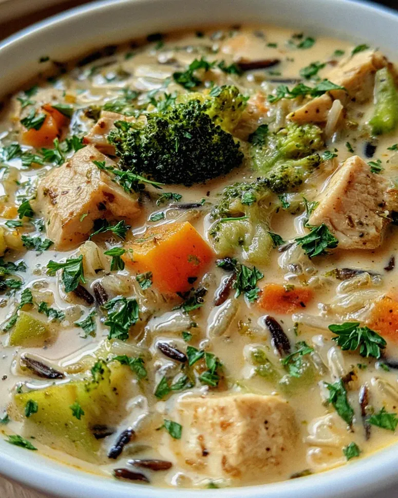 Hähnchen Brokkoli Wildreis Suppe