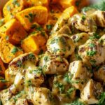 Leckere Maple Dijon Chicken Süßkartoffel-Bowls Rezept