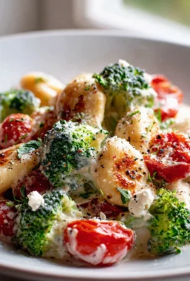 One Pan Brokkoli Schupfnudeln mit Hirtenkäse und Tomaten