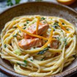 Orangen Lachs Pasta