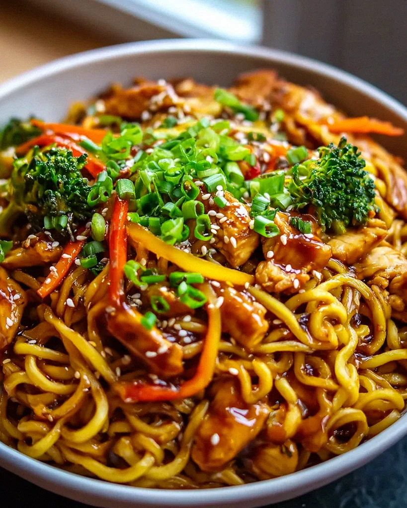 Schnelle aromatische Hähnchen Teriyaki Nudeln für Feinschmecker