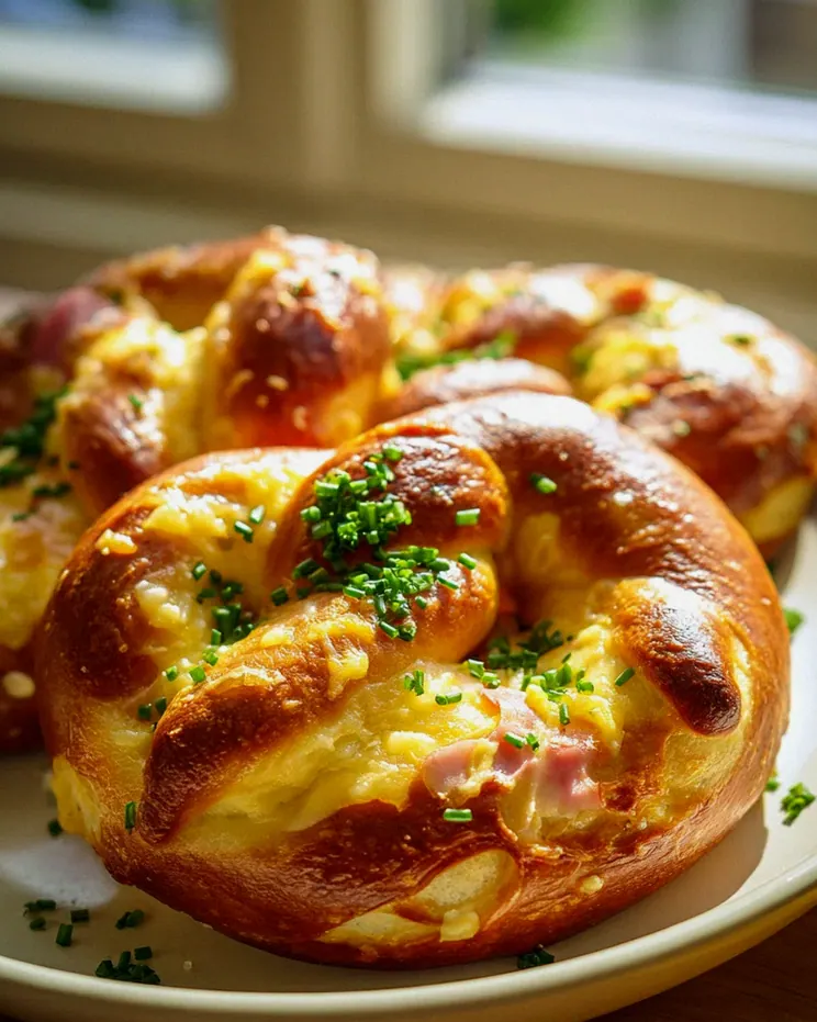 Überbackene Brezeln mit Putenschinken & Käse - Extra cremig!