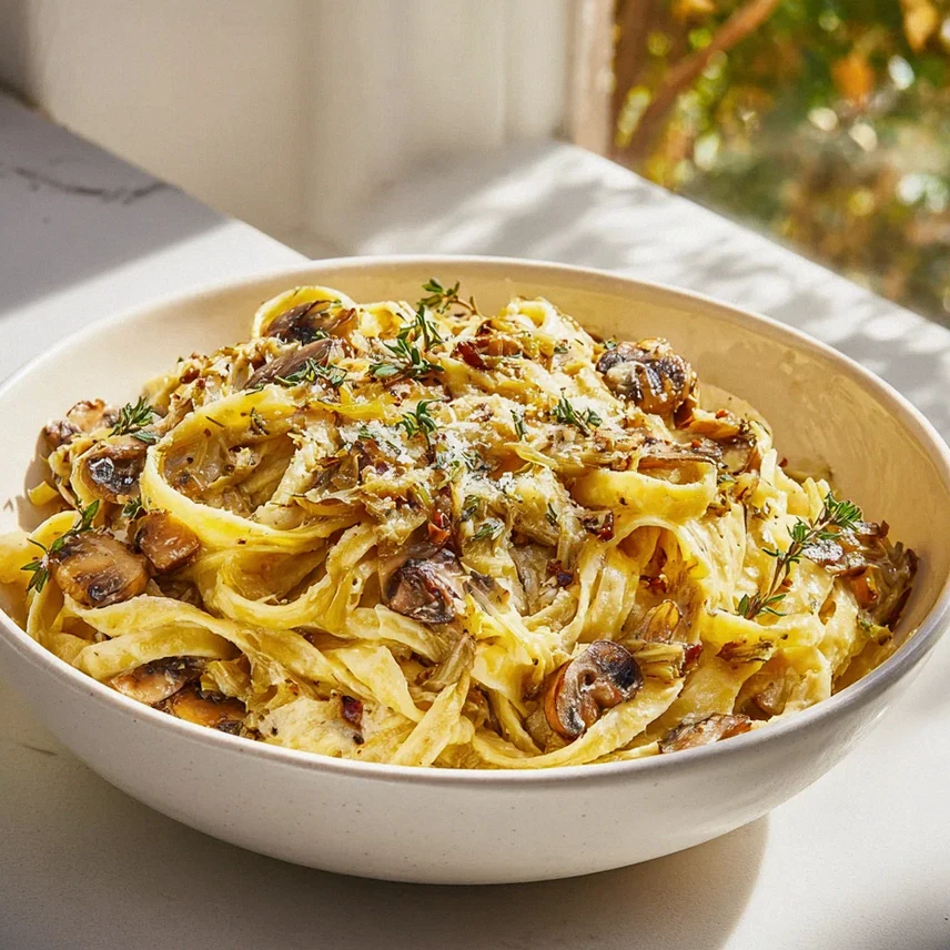 Unwiderstehliche Karamelisierter Lauch Pilz Gruyère Pasta – Schritt 1