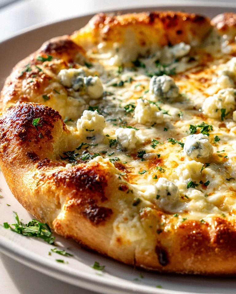 Vier Käse Pizza: Mozzarella, Parmesan, Gorgonzola & Ricotta – Schritt 1