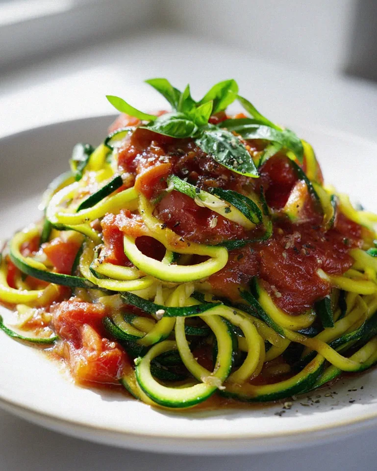 Zucchini Nudeln mit Tomaten-Basilikum Sauce – Gesund & Lecker! – Schritt 2